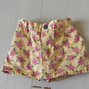 Floral Yellow and Pink Kids Skort